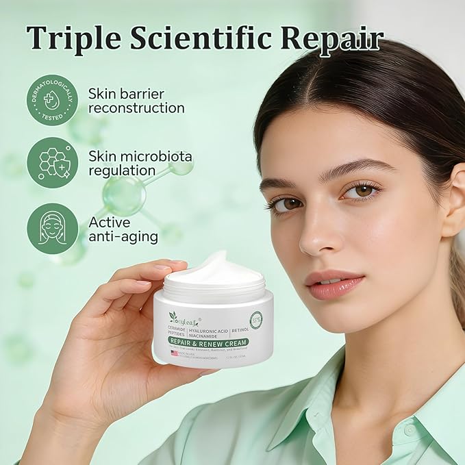 Barrier-Repair Moisturizer for Sensitive Skin - Formulated with Niacinamide, Ceramides, and Hyaluronic Acid - Soothes Redness, Minimizes Pores, and Brightens Dull Skin - Made in the USA - 1.7 fl oz