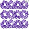 12 Pcs Satin Silk Hair Scrunchies Soft Hair Ties Fashion Hair Bands Hair Bow Ropes Hair Elastic Bracelet Ponytail Holders Hair Accessories for Women and Girls (4.5 Inch, Purple)