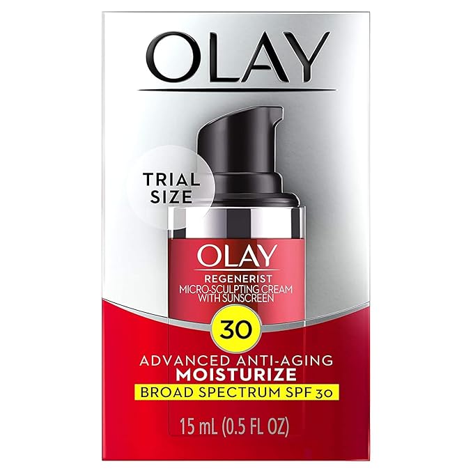 Olay Regenerist Micro-Sculpting Cream Face Moisturizer with Sunscreen SPF 30, Anti-Aging Daytime Facial Moisturizer, Hydrating Face Cream with Amino-Peptide Complex and Niacinamide, 0.5 oz