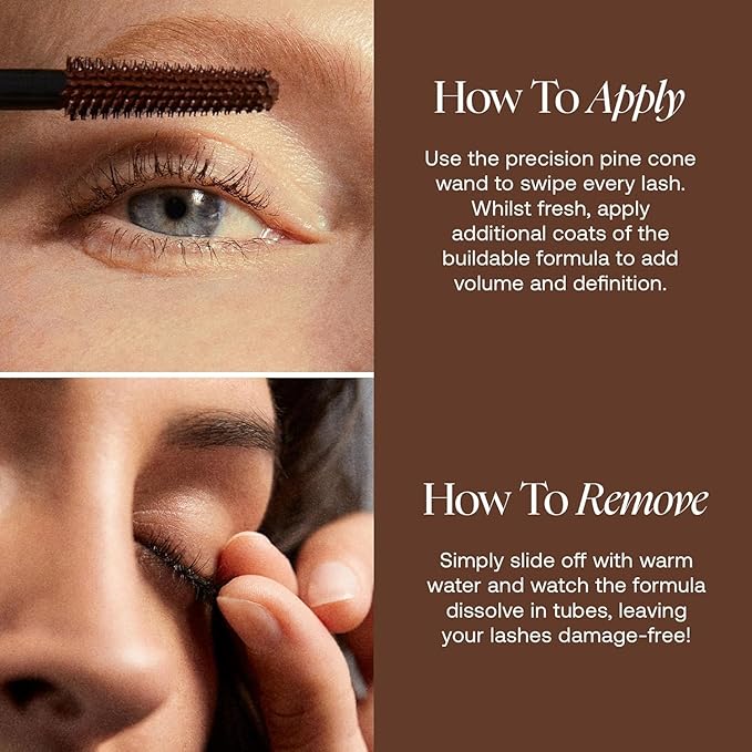 UKLASH Tubing Mascara - Waterproof and Smudge-Free Formula for Longer-Looking and Volumised Lashes - Gentle Removal for Damage-Free Lashes - Americano Black or Brown Shades, 0.24 oz