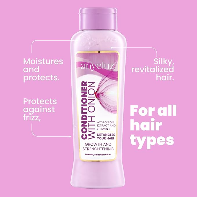 ANYELUZ Onion Conditioner – Moisturizes, Detangles, and Protects, Vitamin E-Infused for Silky, Manageable Hair, Suitable for Daily Use