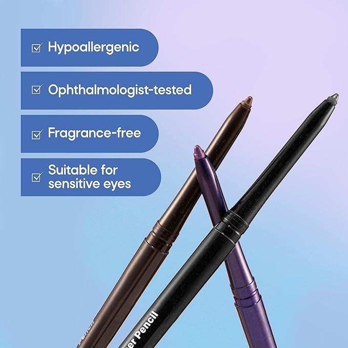 Almay All-Day Eyeliner Pencil, Hypoallergenic, Cruelty-Free, Oil-Free, Fragrance-Free, Ophthalmologist Tested, Long Wearing and Water Resistant (Packaging May Vary), 205 Black, 0.01 oz