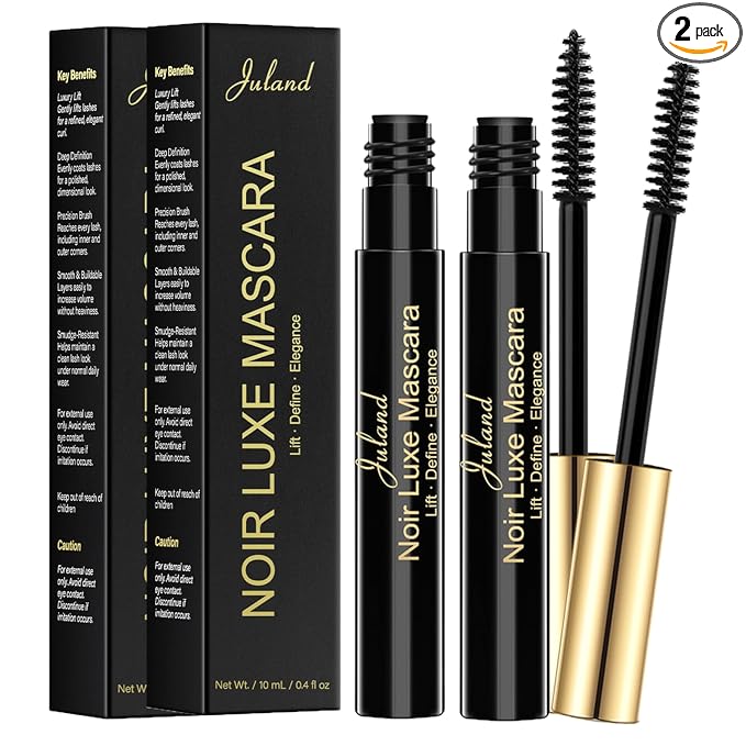 Essence Mascara Volume and Length – Volumizing & Lengthening Mascara for Full, Lush Lashes, Curl & Lift, Waterproof, Smudge-Resistant, Clump-Free Blackest Black, Long-Lasting Beauty Makeup, 2 Pack