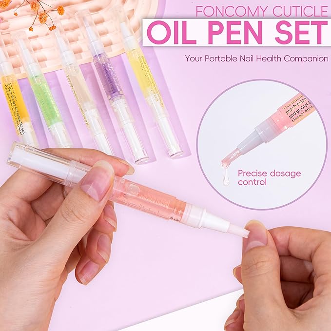 2PCS Cuticle Oil Pen for Nails,Nail Oil Pen for Nail Care,Cuticle Oil for Nails with Nail File,Nail Oil Cuticle Prevent Dry Cracking and Hangnails,Deep Nourishment(Cherry & Lemon Flavor)