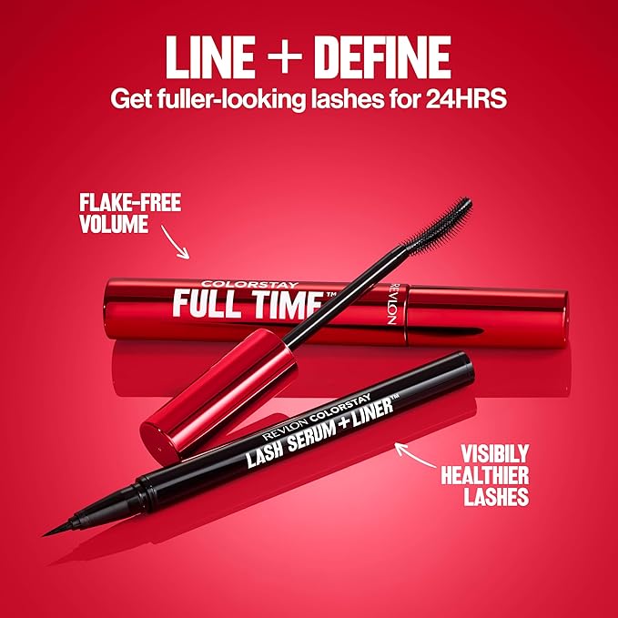 Revlon ColorStay Full Time Mascara, Volumizing Eye Makeup, 24 Hour Wear, Smudge-Proof, Non-Clumping and Flake-Free Formula, 411 Blackest Black, Waterproof