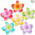 Flower Hair Clips 6 PCS Hawaiian Claw Clips for Vacation Hibiscus Hair Claw Clips Cute Large Hair Clips for Thick and Thin Hair Plumeria Hair Accessories for Women Girls -Petal