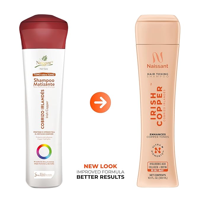 naissant Irish Copper Hair Toning Shampoo | Ultra High-Purity Pigments | Deposits Deep Copper Tone | Hyaluronic Acid, Collagen & Biotin | Paraben, Ammonia & Sulfate Free | 10.1 Fl. Oz