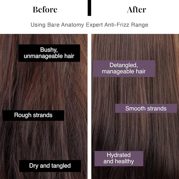 Bare Anatomy Anti Frizz Hair Mask | 250ml | Powered By Hyaluronic Acid & Fatty Acids | For Deep Conditioned & Frizz Free Hair | Sulphate & Paraben Free | Women & Men