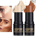 2 Pcs Cream Contour Stick Makeup Kit, Cream Highlighter Stick & Contour Bronzer Stick for Cheeks, Lightweight Blendable Smooth -Highlighter & Bronzer (#05 Beige Gold #08 Brown)