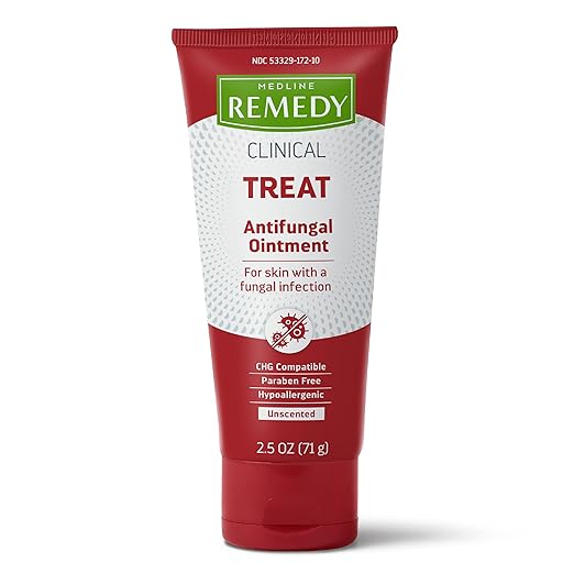 Medline Remedy Clinical Antifungal Ointment, 2.5 oz., Effective Treatment for Athlete's Foot & Ringworm, Single Tube