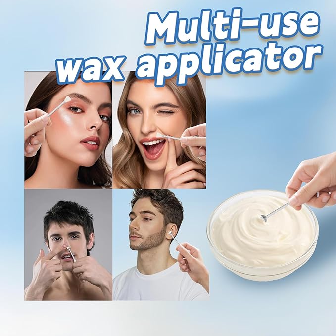120 Pcs Nose Wax Sticks, Universal Plastic Nose Hair Wax Removal Kit with Disposable Spatulas for Men Women Nose Ear Face Eyebrow Beard Hair Removal