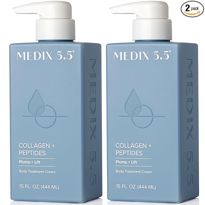 Medix 5.5 Collagen Cream Body Lotion & Face Lotion For Dry Skin & Wrinkles | Collagen Peptides Tightening Cream Body Moisturizers Helps Lift, Tighten, & Firm Skin | Skin Care Products | 2-Pack