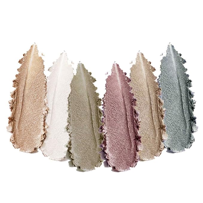6 Color Glitter Eyeshadow Palette, Smokey Eye Shimmer Eyeshadow, Gold Bronze Black Metallic Eye Shadow, High Shine Sparkle Makeup, Smooth Blendable Long Lasting for Party Night Glam Look 01