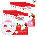 Puttisu Real Fruit Facial Mask Sheet for Kids, Children - Made with 100% Cotton, Moisturize, Sooths and Hydrates Skin (Strawberry- Pack of 14)