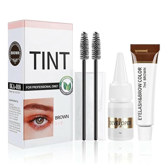 Eyelash & Eyebrow Color Kit, Professional Brown Color Set for Lashes and Brows, Natural Ingredients Stay-True Vibrant Color, Safe & Easy to Use 7ml (Black) Safe & Easy to Use 7ml (Brown)