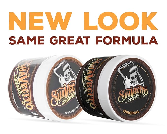 Suavecito Pomade Firme (Strong) Hold Whiskey Bar Scent 4 oz - Pomade For Men - Medium Shine Water Based Wax Like Flake Free Hair Gel - Easy To Wash Out - All Day Hold For All Hair Styles