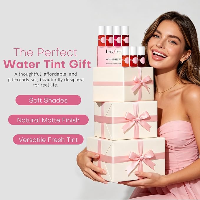 bayfree Lip Tint Stain Set, 7 PCS Lip Stain Long Lasting Waterproof, Lightweight, Non-sticky, Transfer-Proof, Matte Finish (fruit land)