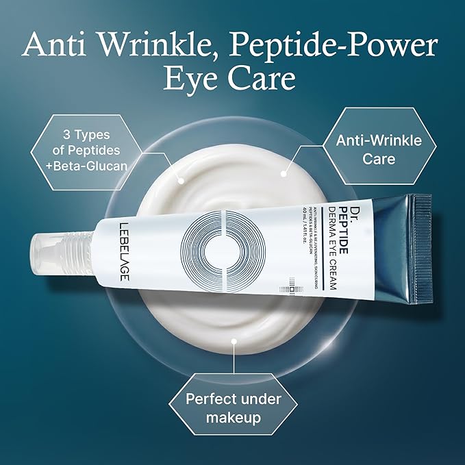 LEBELAGE Derma Eye Cream 1.35 fl oz | Lightweight Eye Moisturizer | Fast-Absorbing Daily Under Eye Cream for Smooth, Hydrated Skin Feel | Korean Skincare Routine (Peptide)