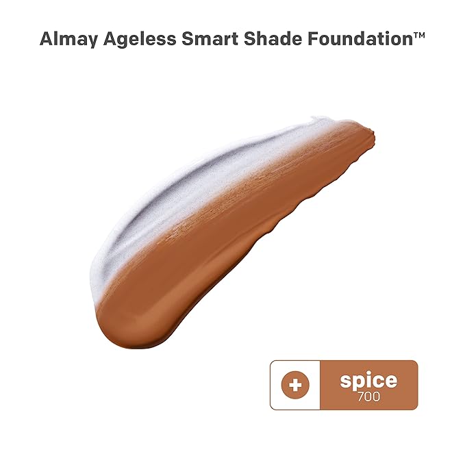 Almay Anti-Aging Foundation, Smart Shade Face Makeup with Hyaluronic Acid, Niacinamide, Vitamin C & E, Hypoallergenic-Fragrance Free, 700 Spice, 1 Fl Oz (Pack of 2)