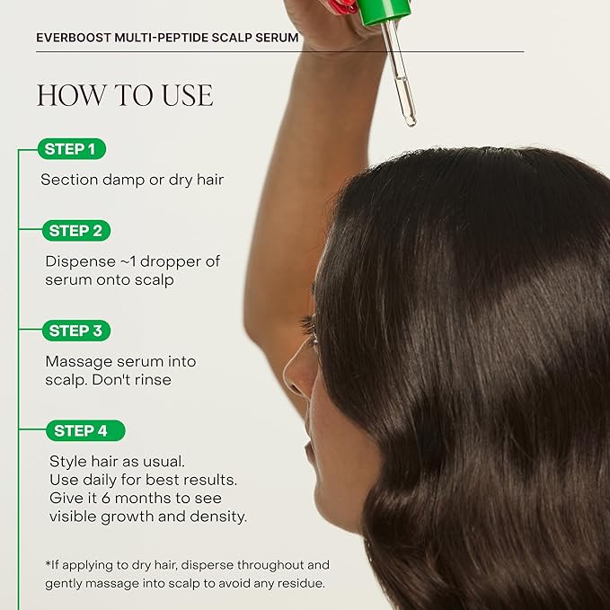 Everist EverBoost Multi-Peptide Scalp Serum | Peptides, Caffeine & Postbiotics | Promotes Visibly Thicker & Fuller-Looking Hair | Brittle, Dry & Thinning Hair | Dermatologist Developed & Tested | 60ml