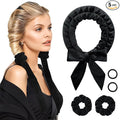 Heatless Curls Overnight Hair Curlers to Sleep In Overnight Curls for Women Heatless Hair Curler for Long Hair Overnight Headband （Black）