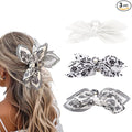 Bow Claw Clips Bow Hair Clips White 3PCS Big Hair Bows for Women Butterfly Styling Large Hair Clips for Thick Hair for Girls Hair Accessories for Teen