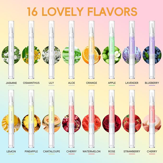 COSCELIA 16 PCS Cuticle Oil Pen for Nails Cuticle Revitalizer Oil Pens Set Nail Care Nourishment Treatment Moisturized Repair Pen Bulk Manicure Tools for Gel Nails Gifts for Women