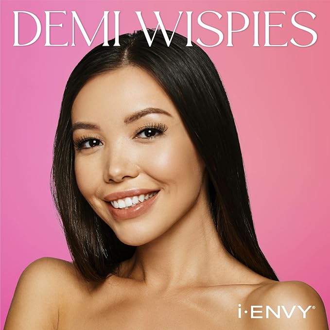 i•ENVY 15 Pairs Demi Wispies False Lashes (3 Pack), Premium Quality 100% Human Hair, Fluffy Feathered Eyelashes with Volume & Curl, Natural Look, Lightweight, Comfortable, Reusable for Everyday Wear