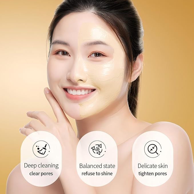 Turmeric Clay Face Mask – Natural Facial Mask for Deep Cleansing, Oil Control, Pore Refining & Hydrating – Skincare Face Mask for All Skin Types, 100ML