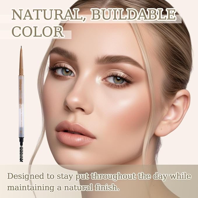 MicroFine Precision Brow Pencil, Ultra-Fine 1.2mm Tip, Buildable Natural Color, Smudge-Resistant Long-Wear, Vegan & Cruelty-Free Brow Definer (01 Taupe, 0.0016 oz/45mg（pack of 1）)