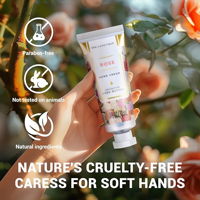 spa luxetique Hand Cream Gift Set, Mothers Day Gifts for Mom, Moisturizing Hand Lotion for Dry Cracked Hands Cream Travel Size, Teacher Appreciation Gift Nurse, Birthday Gifts for Women, 6 x 1 OZ