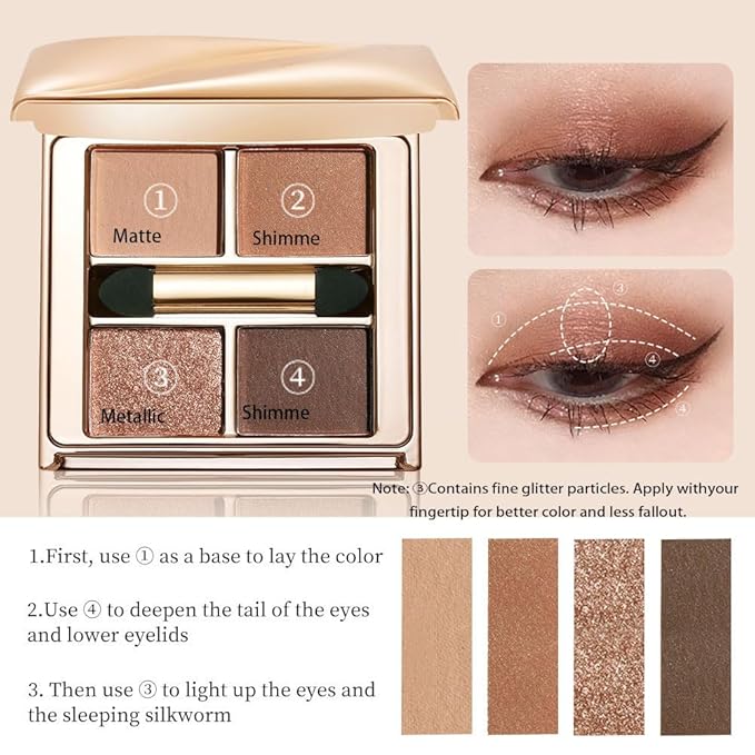 Warm Peach Brown Nude Eyeshadow Palette, Matte&Shimmer Eye Makeup for Natural Daily Looks and Soft Smokey Definition, Enhances Brown Hazel and Green Eyes with High-Pigment Blendable Long-Wear Formula