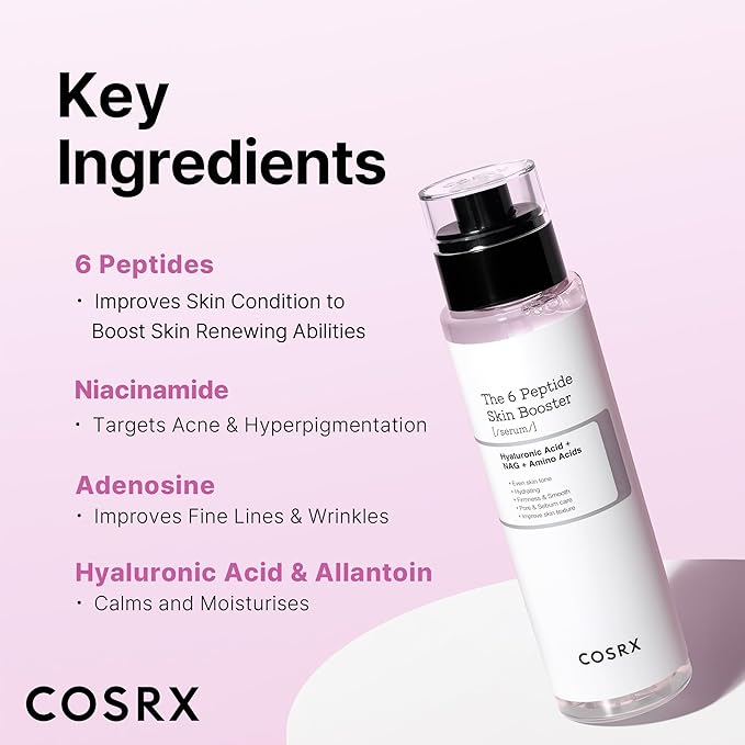 COSRX 6X Peptide Collagen Skin Booster Toner Serum for Dull & Uneven Skin, Preps Skin with Copper Peptides, GHK-Cu, Skin Renewal Boosting Facial Essence, Korean Skin Care, 5.07 oz