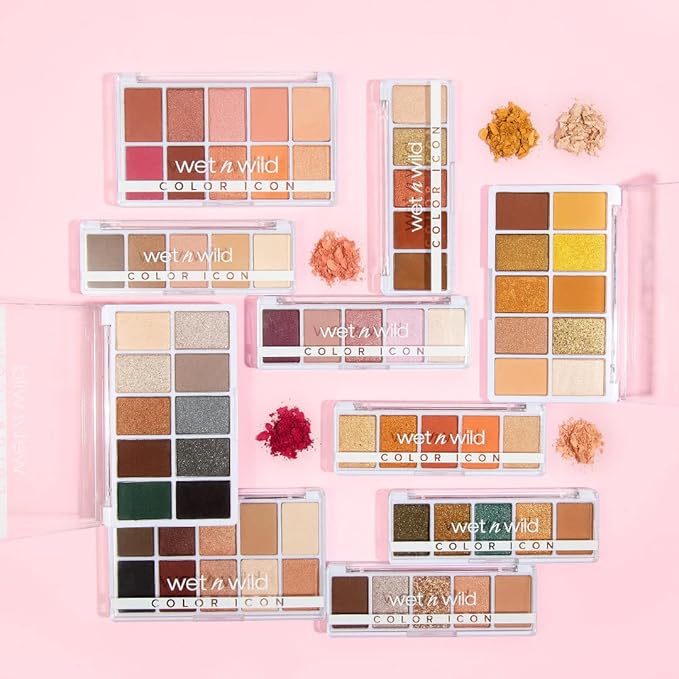 wet n wild Color Icon Eyeshadow Makeup 5 Pan Palette, Pink Camo-flaunt, Matte, Shimmer, Metallic, Long Wearing, Rich Buttery Pigment, Cruelty Free (Pack of 2)