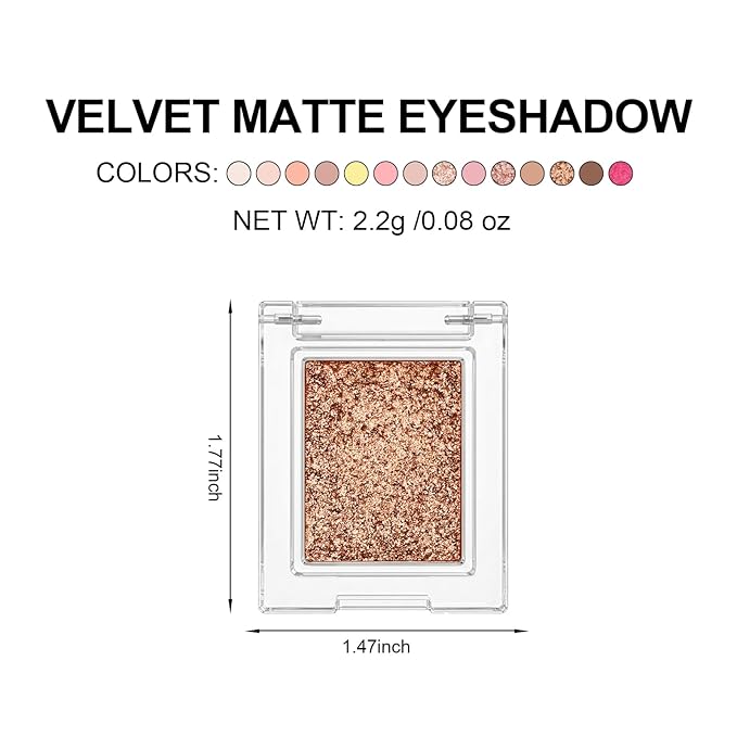 Erinde Matte Eyeshadow Palette Makeup, Neutral Single Eye Shadow Powder