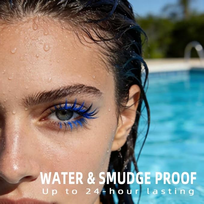 Lengthening Tubing Mascara Long-Lasting, Smudge-Proof Waterproof Eyelashes All Day Wear, Volumizing & Curling Formula Colored Mascara, Clump-Free Slim Brush for Sensitive Eyes (Dark Brown)