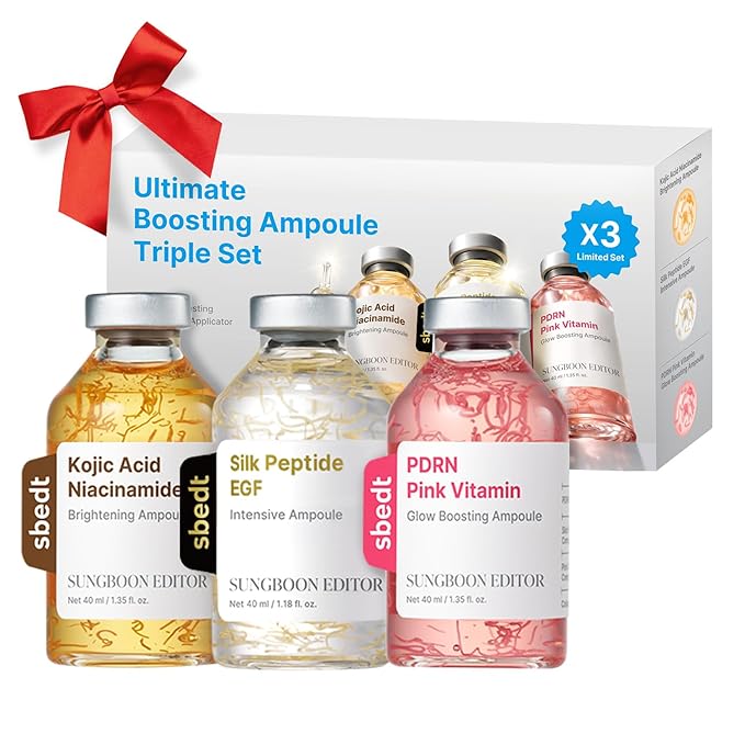 SUNGBOON EDITOR Glow Intensive Hometox Trio | Copper Peptide, PDRN & Kojic Acid | Radiance & Glow Boosting Care for Dull, Uneven Skin, Dark Spots & Wrinkles | Korean Skincare Gift Set for woman