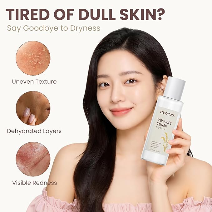 Rice Toner & Serum for Face, 70% Rice Water Facial Toner, Lightweight Hydrating Skin Care for Daily Use, Moisturizing Face Toner Suitable for All Skin Types, 120ml / 4.0 fl oz