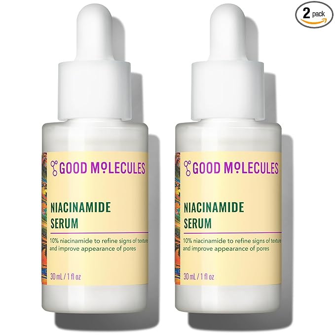 Good Molecules Niacinamide Serum Pack 2 – 30 ml Each (Total 60 ml) | 10% Niacinamide Serum to Target Blemishes, Uneven Skin Tone & Enlarged Pores