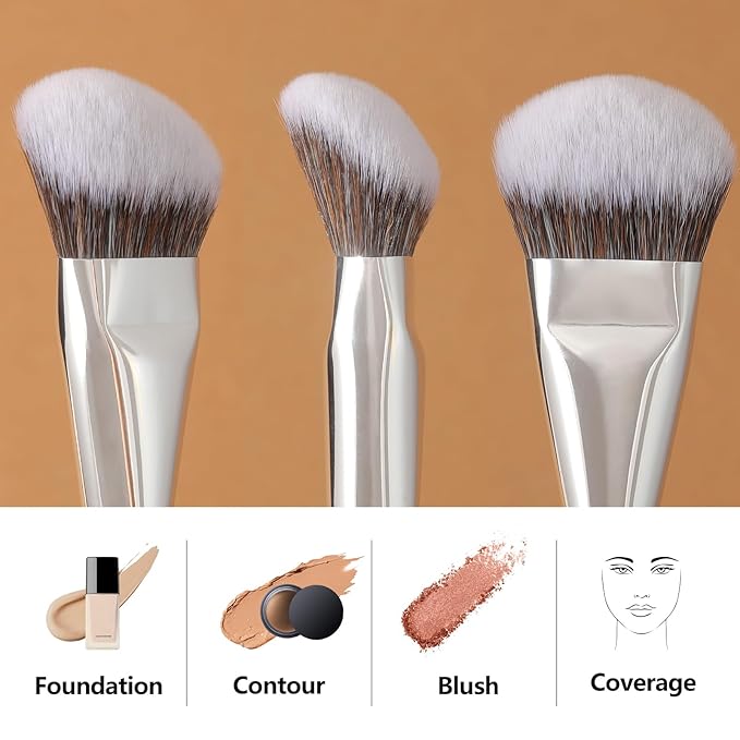 Albeaut Blush Brush, Angled Contoured for Flawless Face Foundation Liquid Cream Cheek Makeup Multitask 202