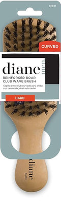 Diane Hard Reinforced Boar Curved Club Wave Hair Brush for Styling and Wave Maintenance, Perfect for Short Cuts, Fades, and Thick, Tight Curls