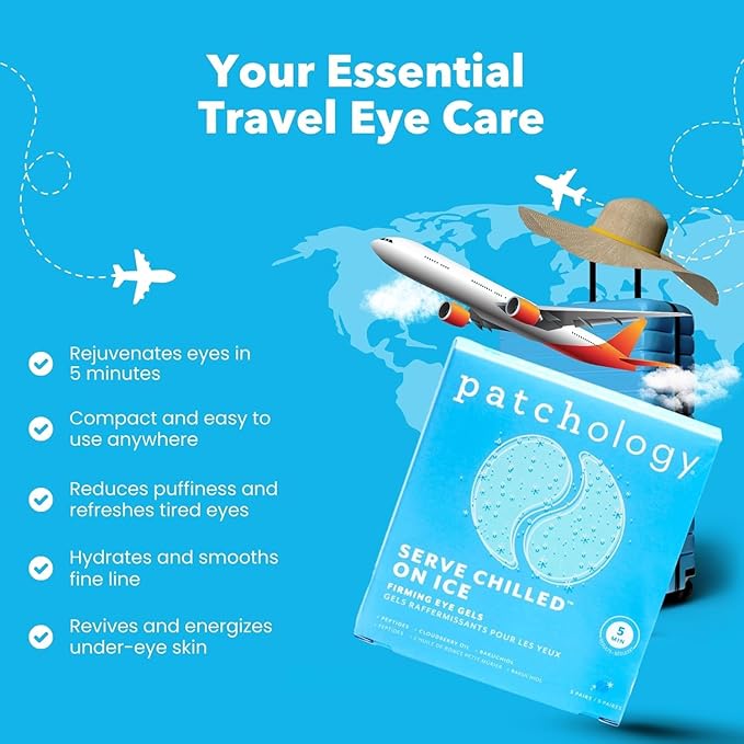 Patchology Iced Cooling Under Eye Mask Patches with Peptides, Cloudberry Oil & Bakuchiol – Firming & Soothing Eye Gels to Reduce Fine Lines and Under Eye Bags – Hydrating Under Eye Pads (5 Pairs)