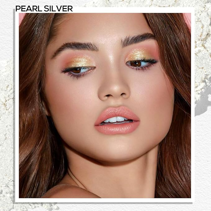 MAKI YIKA Pearl Silver Crème Eyeshadow Single Shimmer Cream Eye Shadow palette for Women, Color Stay Long Lasting Waterproof Eye Makeup Monochrome Eyeshadows,#14
