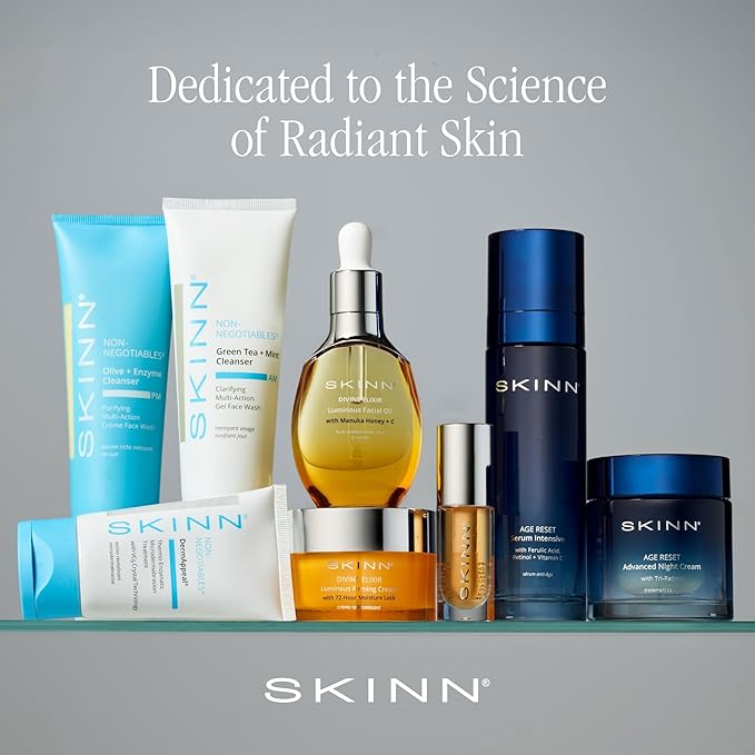 SKINN Luminous Lip Oil, Crimson - Lip Care for Dry and Cracked Lips - Ultra-Light Non-Sticky Formula with Sheer Glossy Finish - Soothing Vitamin C & Manuka Honey Supports Collagen Production