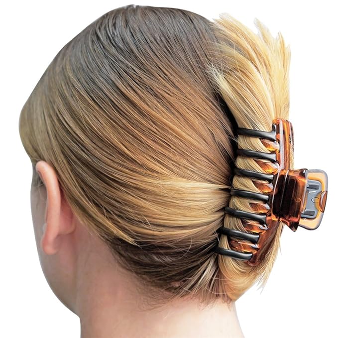 REVLON Strong Hold Hair Claw Clips, Brown/Black, 2 Count