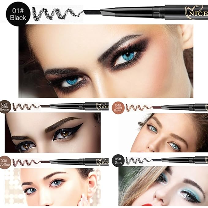 Eyebrow Pencil Light Brown Double Ended Precision Waterproof Brow Cruelty Free(Light Brown #4)
