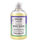 Body Wash, Lemon Scent, Antibacterial Soap for Hands and Forearms With Hazel, Willow Bark Extract, and Tea Tree Oil, Clean Nourishing Formula, Vegan, Paraben Free, Non GMO, 12 FL Oz