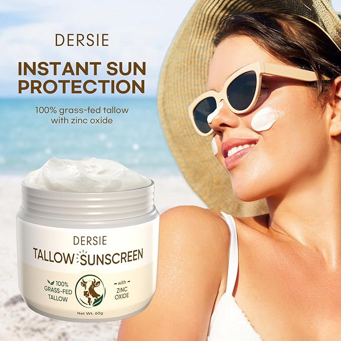 Dersie Tallow Sunscreen SPF 30 – Mineral UV Defense with Non-Nano Zinc Oxide – Face & Body Sun Protection for Adults & Kids (2.12 Ounce (Pack of 1))
