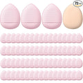 Gerrii 72 Pcs Finger Powder Puff Mini Makeup Sponge Soft Beauty Makeup Blender Puff for Foundation, Face Powder, Under Eye Setting, Concealer, Repair Cream, Cosmetic Tool(Pink)