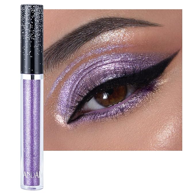 Liquid Eyeshadow, Purple, High-Pigmented Colorful Glitter Eye Shadow